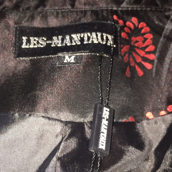 Les-Mantaux Burgundy & Black Swing Jacket Size Medium - Picture 9 of 15